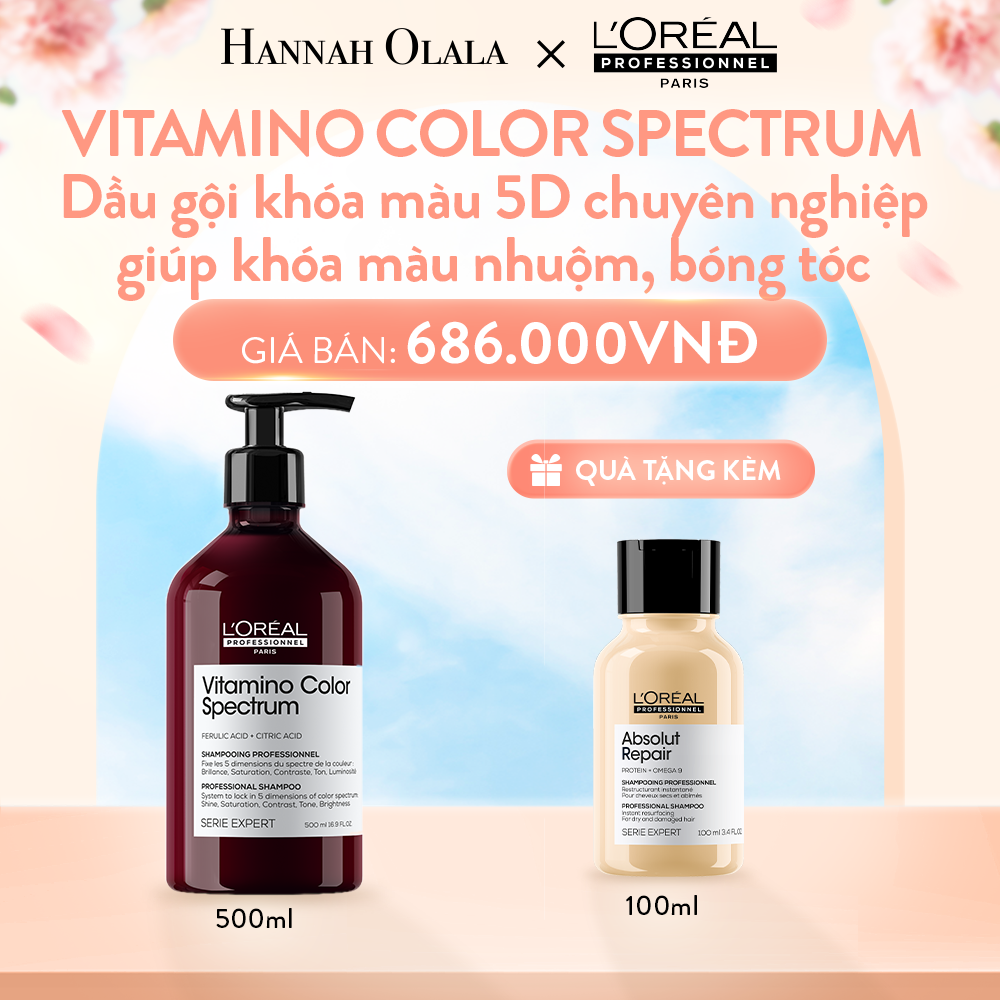  A474_DEAL 13: DẦU GỘI KHÓA MÀU 5D CHUYÊN NGHIỆP GIÚP KHÓA MÀU NHUỘM, BÓNG TÓC L'ORÉAL PROFESSIONNEL VITAMINO COLOR SPECTRUM 500ML 