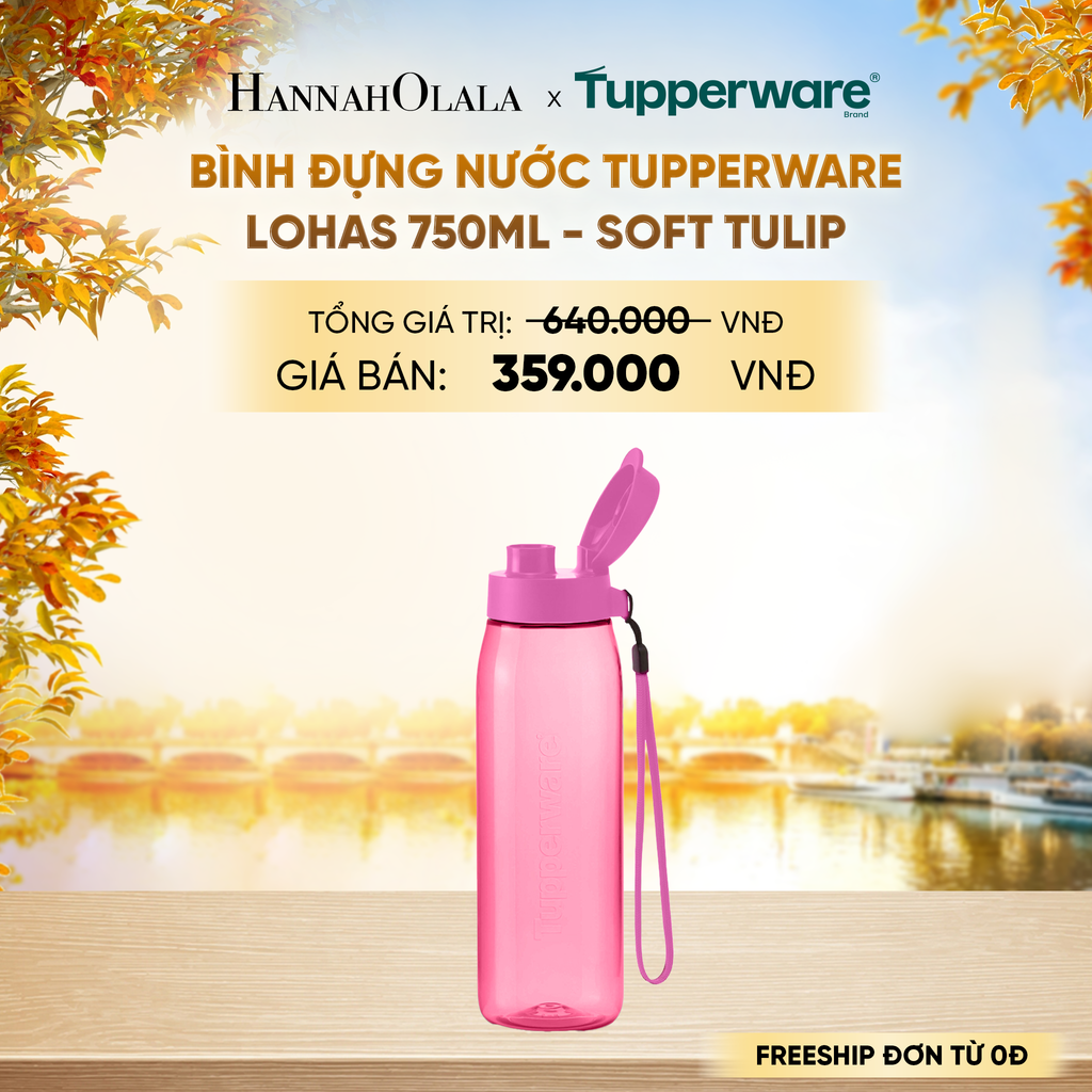  BÌNH ĐỰNG NƯỚC TUPPERWARE LOHAS 750ML - SOFT TULIP - E1915 