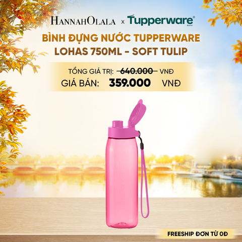 BÌNH ĐỰNG NƯỚC TUPPERWARE LOHAS 750ML - SOFT TULIP - E1915 