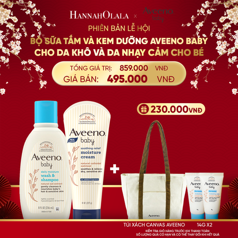  DEAL 11: BỘ SỮA TẮM VÀ KEM DƯỠNG AVEENO BABY CHO DA KHÔ VÀ DA NHẠY CẢM CHO BÉ 
