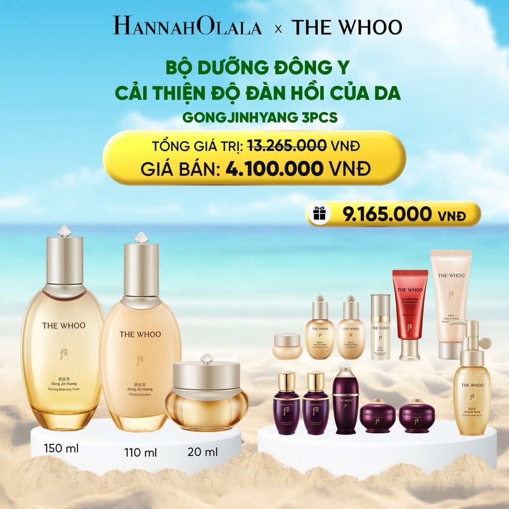  DEAL 8: PHIÊN BẢN ĐẶC BIỆT - BỘ DƯỠNG ĐÔNG Y CẢI THIỆN ĐỘ ĐÀN HỒI CỦA DA THE WHOO GONGJINHYANG 3PCS SPECIAL SET 