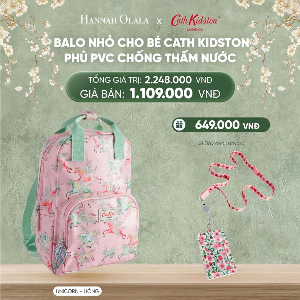  DEAL 8: BALO NHỎ CHO BÉ CATH KIDSTON PHỦ PVC CHỐNG THẤM NƯỚC 