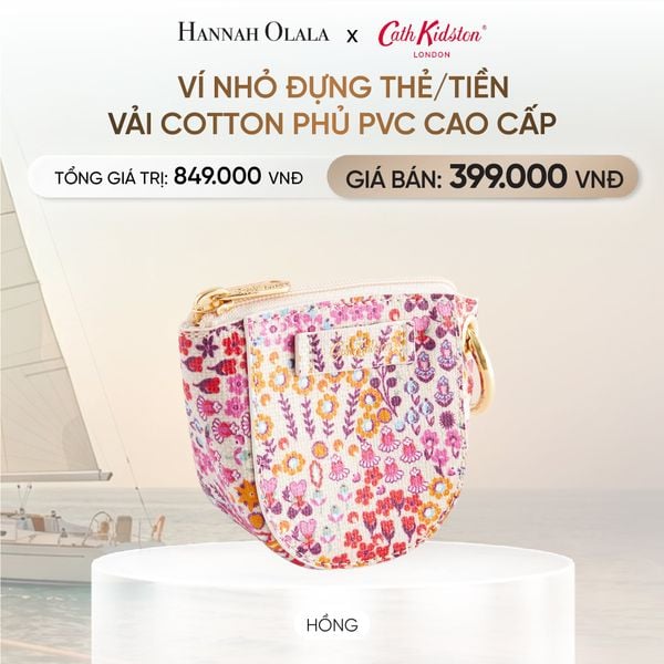  VÍ NHỎ ĐỰNG THẺ/TIỀN CATH KIDSTON VẢI COTTON PHỦ PVC CAO CẤP _ DEAL 8 
