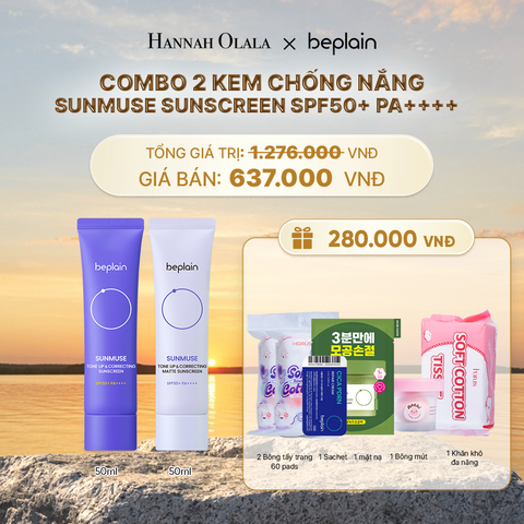  COMBO 2 KCN: BEPLAIN KEM CHỐNG NẮNG SUNMUSE SUNSCREEN 50ML BẤT KỲ - B626 