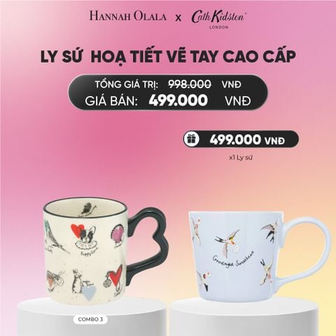  [MUA 1 TẶNG 1] LY SỨ HOẠ TIẾT VẼ TAY CAO CẤP CATH KIDSTON_A1979 