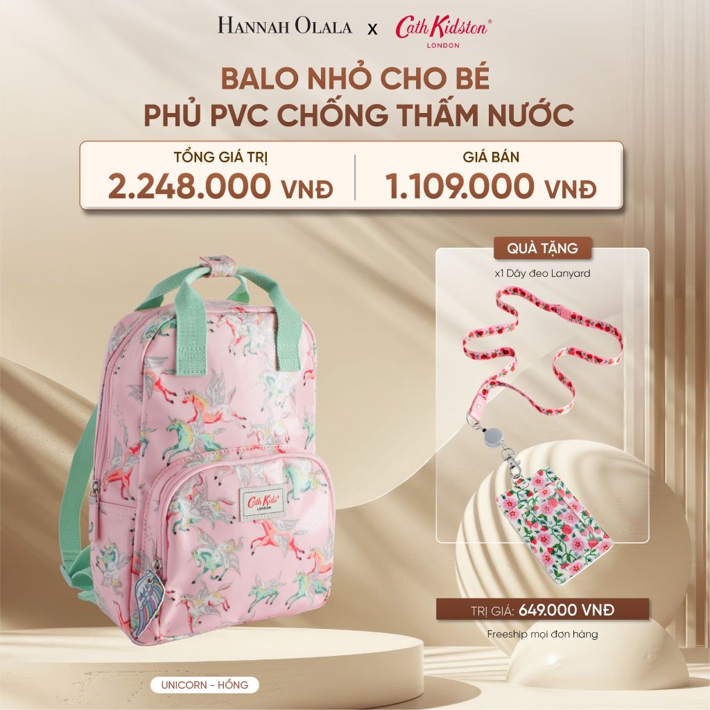  DEAL 8: BALO NHỎ CHO BÉ CATH KIDSTON PHỦ PVC CHỐNG THẤM NƯỚC 