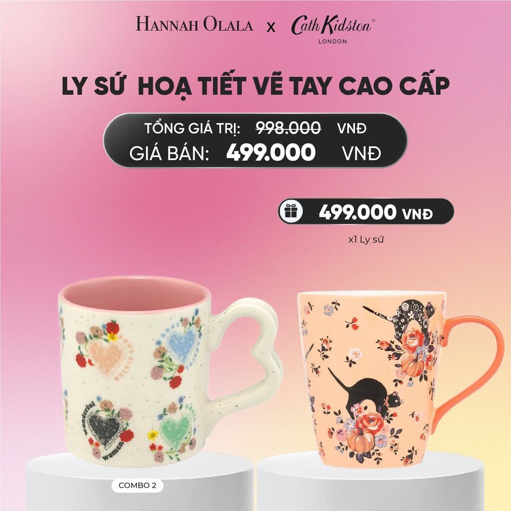  [MUA 1 TẶNG 1] LY SỨ HOẠ TIẾT VẼ TAY CAO CẤP CATH KIDSTON_A1979 