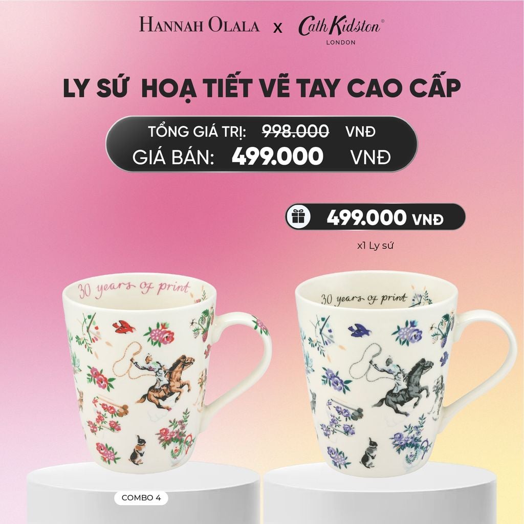  [MUA 1 TẶNG 1] LY SỨ HOẠ TIẾT VẼ TAY CAO CẤP CATH KIDSTON_A1979 