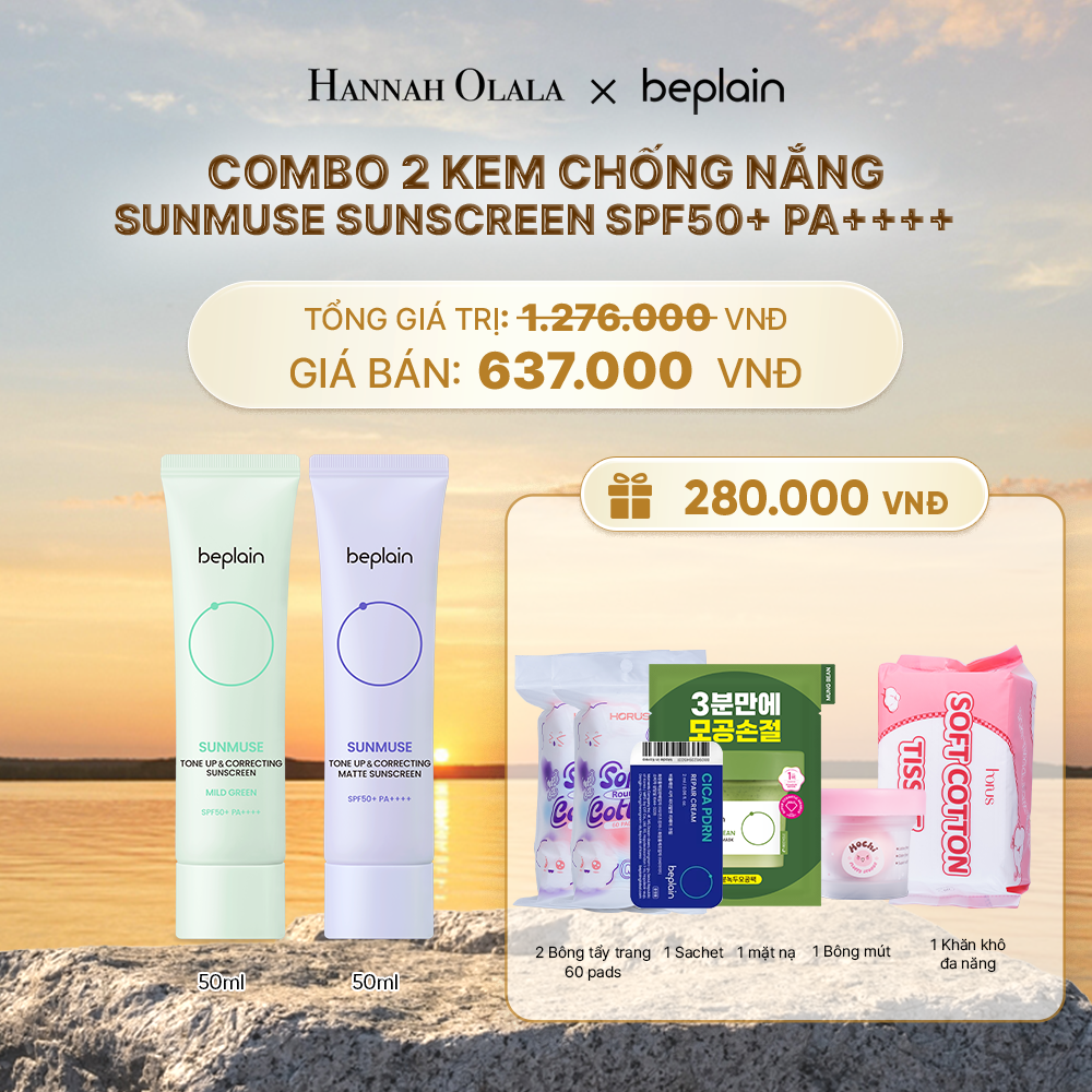  COMBO 2 KCN: BEPLAIN KEM CHỐNG NẮNG SUNMUSE SUNSCREEN 50ML BẤT KỲ - B626 