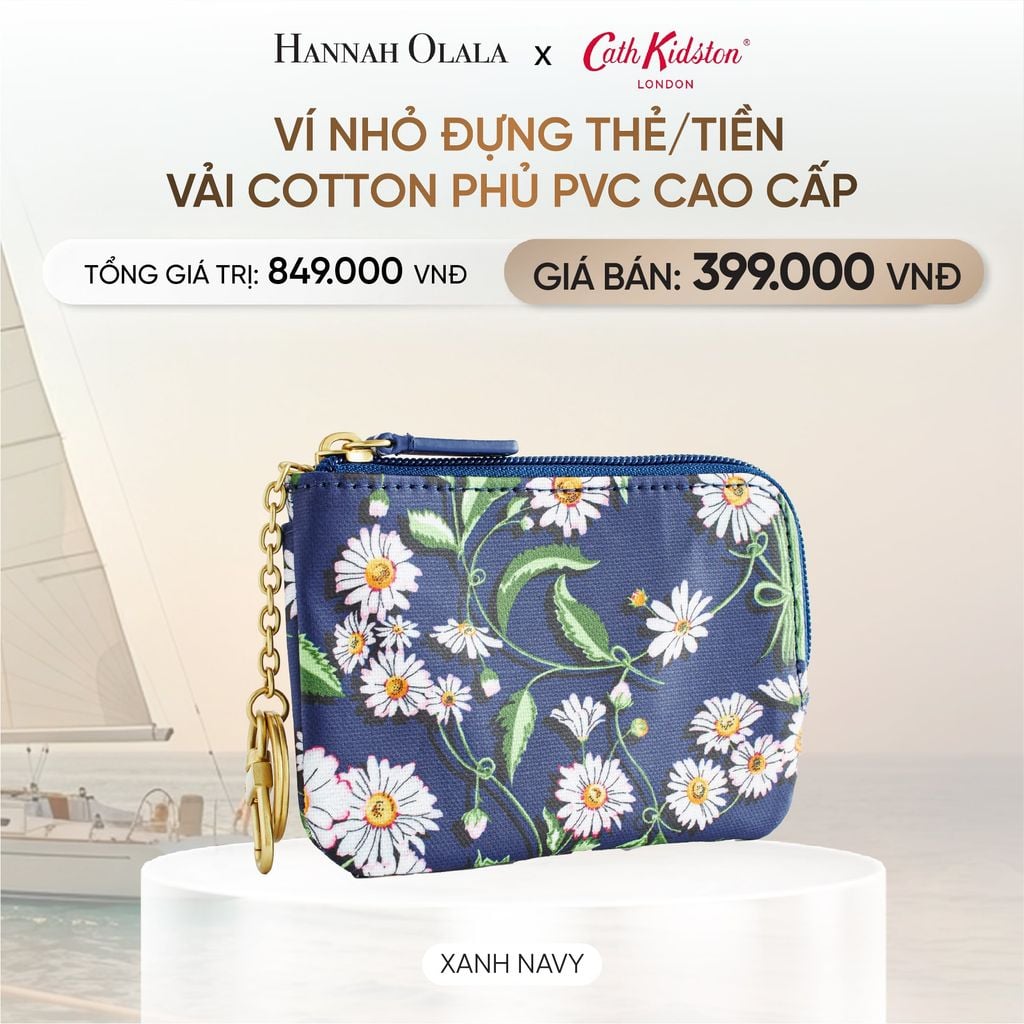  VÍ NHỎ ĐỰNG THẺ/TIỀN CATH KIDSTON VẢI COTTON PHỦ PVC CAO CẤP _ DEAL 8 
