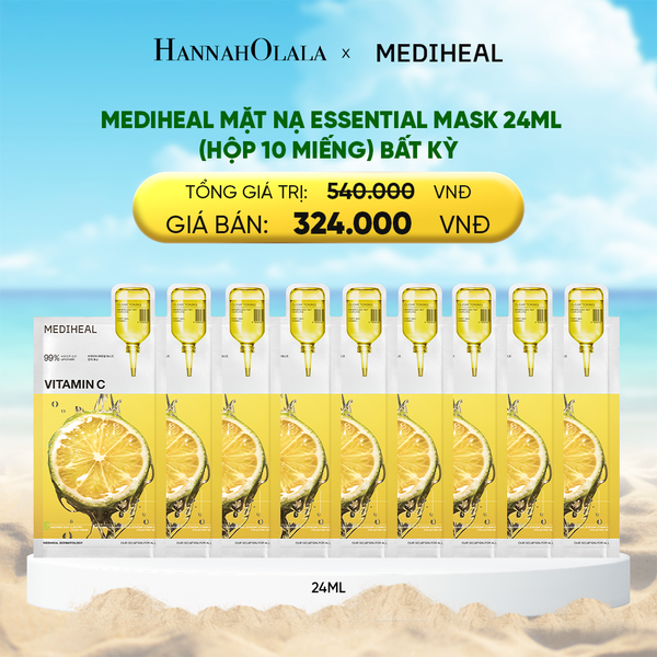  A1951_DEAL 8 : MEDIHEAL MẶT NẠ ESSENTIAL MASK 24ML (HỘP 10 MIẾNG) BẤT KỲ 