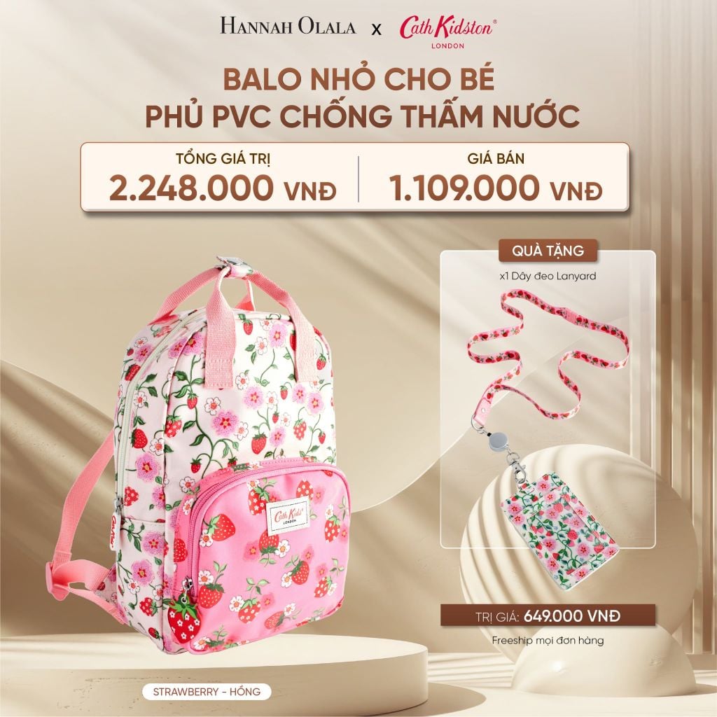  DEAL 8: BALO NHỎ CHO BÉ CATH KIDSTON PHỦ PVC CHỐNG THẤM NƯỚC 
