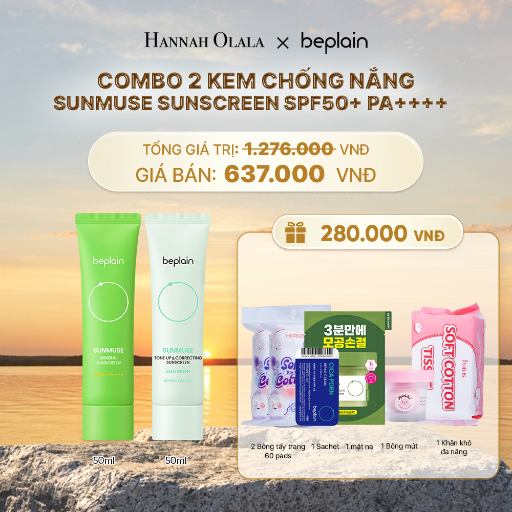  COMBO 2 KCN: BEPLAIN KEM CHỐNG NẮNG SUNMUSE SUNSCREEN 50ML BẤT KỲ - B626 