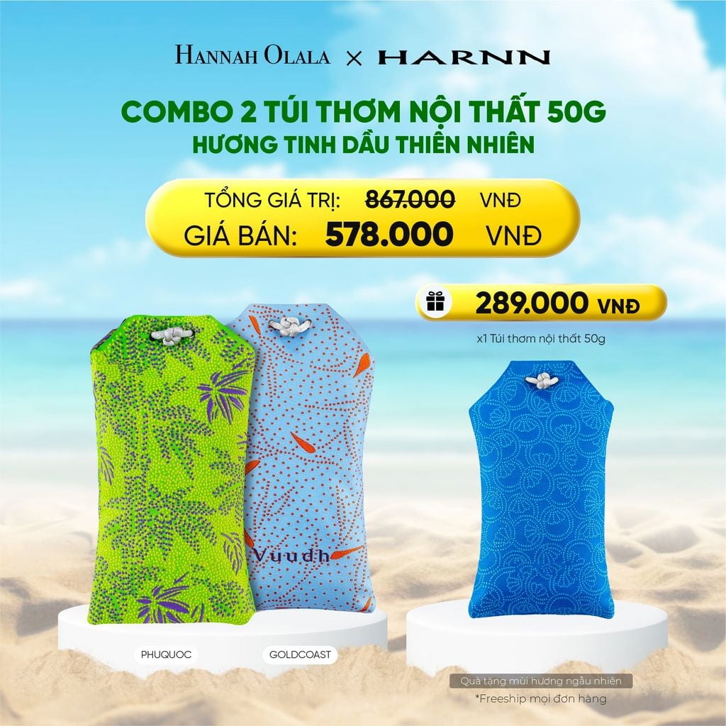  DEAL 8: COMBO 2 TÚI THƠM NỘI THẤT 50G HƯƠNG TINH DẦU THIÊN NHIÊN 