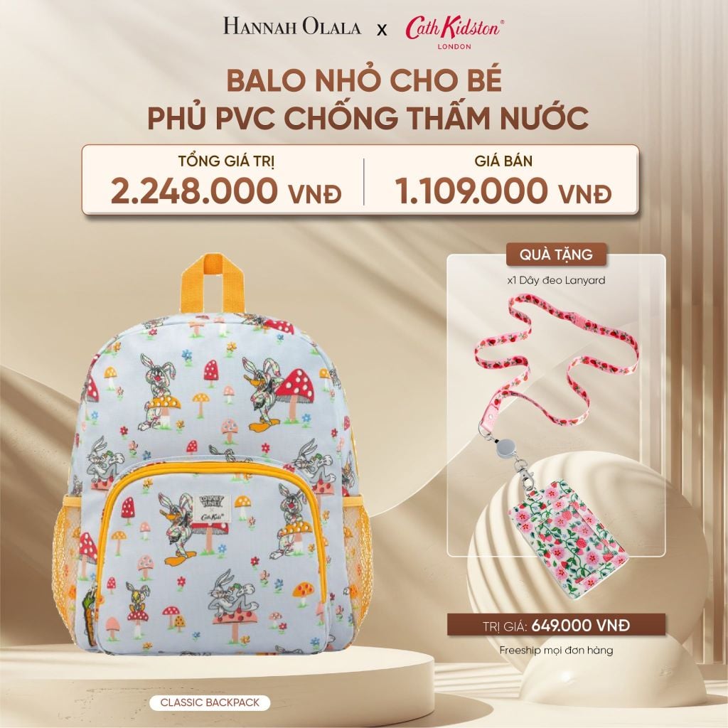  DEAL 8: BALO NHỎ CHO BÉ CATH KIDSTON PHỦ PVC CHỐNG THẤM NƯỚC 