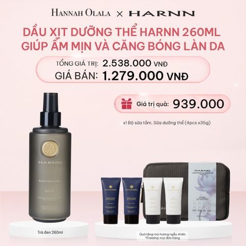  E479_DEAL 8: DẦU XỊT DƯỠNG THỂ HARNN GIÚP ẨM MỊN VÀ CĂNG BÓNG LÀN DA 260ML 