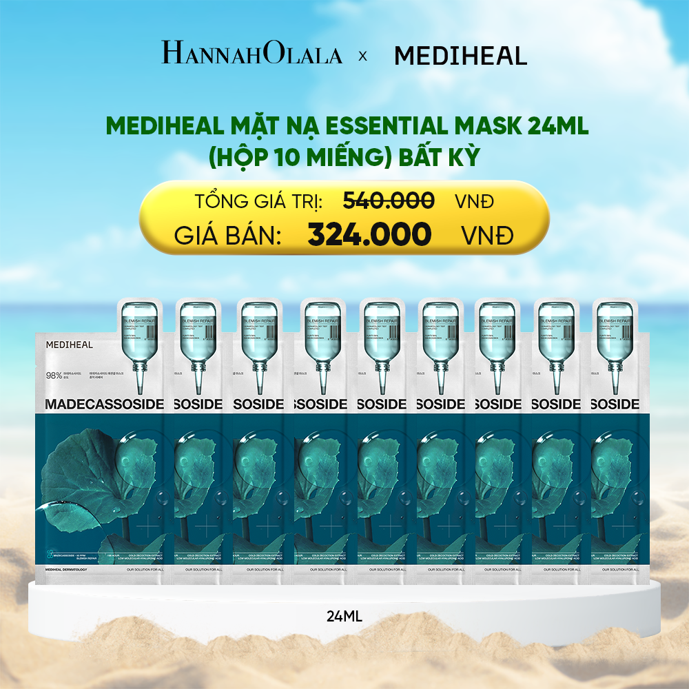  A1951_DEAL 8 : MEDIHEAL MẶT NẠ ESSENTIAL MASK 24ML (HỘP 10 MIẾNG) BẤT KỲ 