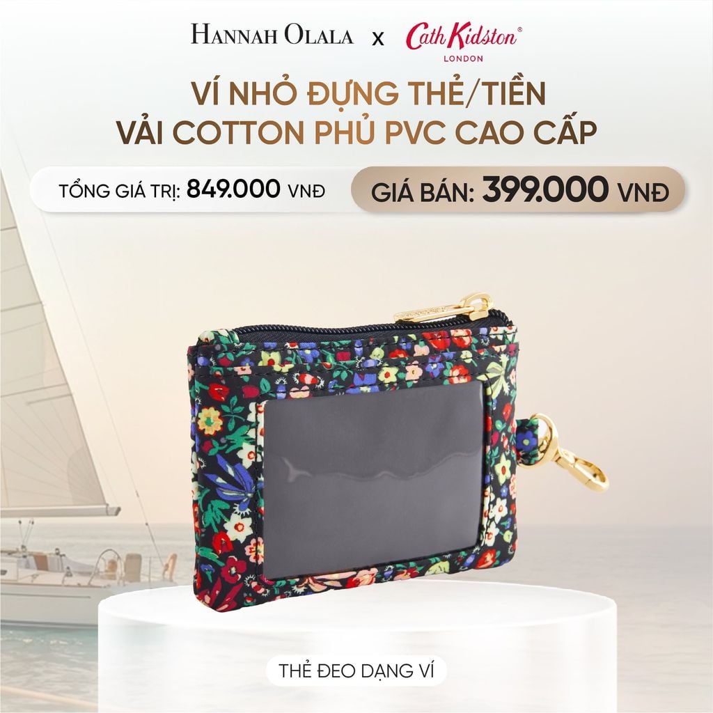  VÍ NHỎ ĐỰNG THẺ/TIỀN CATH KIDSTON VẢI COTTON PHỦ PVC CAO CẤP _ DEAL 8 
