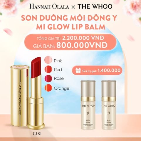  A928_DEAL08: SON DƯỠNG MÔI ĐÔNG Y WHOO GONGJINHYANG MI GLOW LIP BALM 3.3G 