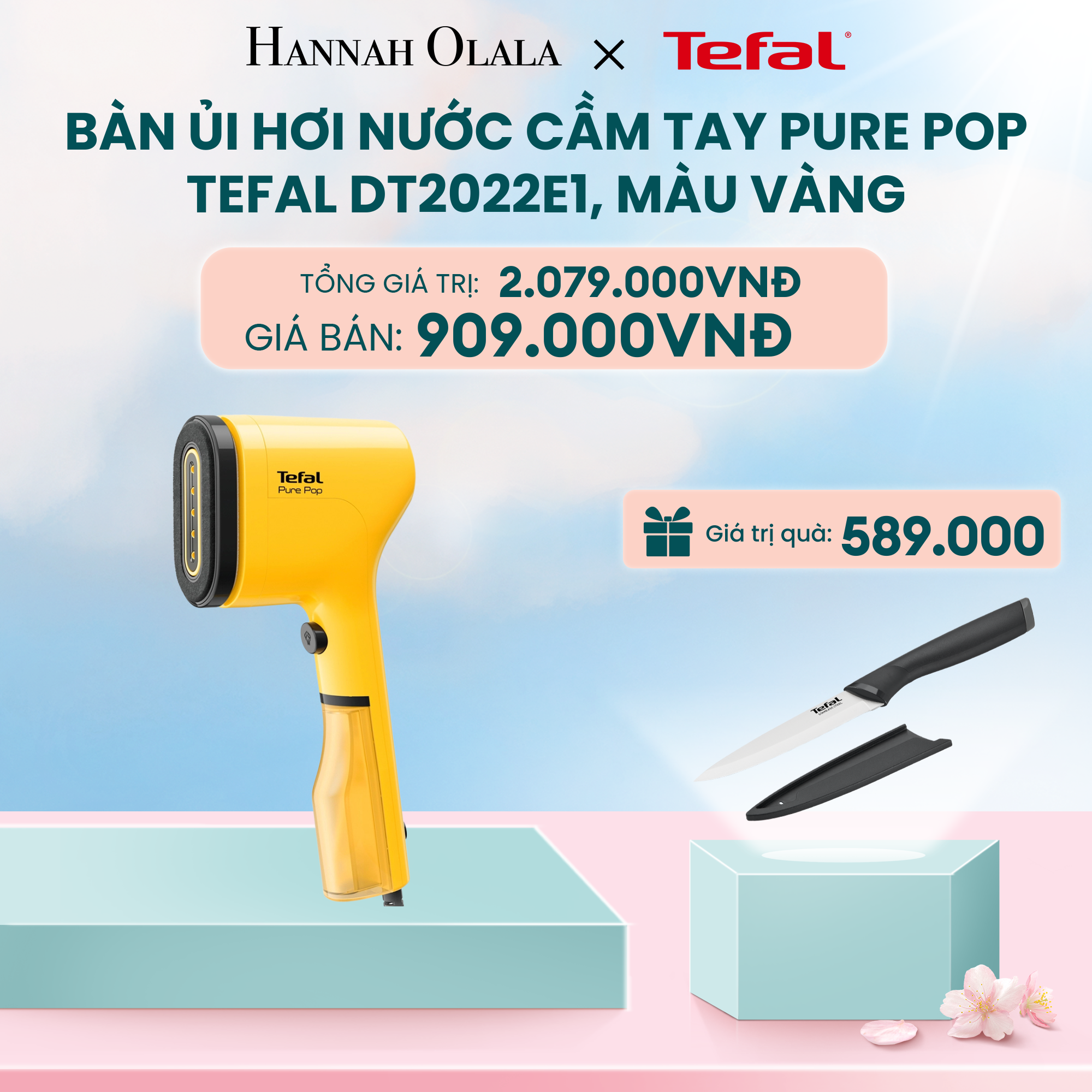  DEAL 5: BÀN ỦI HƠI NƯỚC CẦM TAY PURE POP TEFAL 