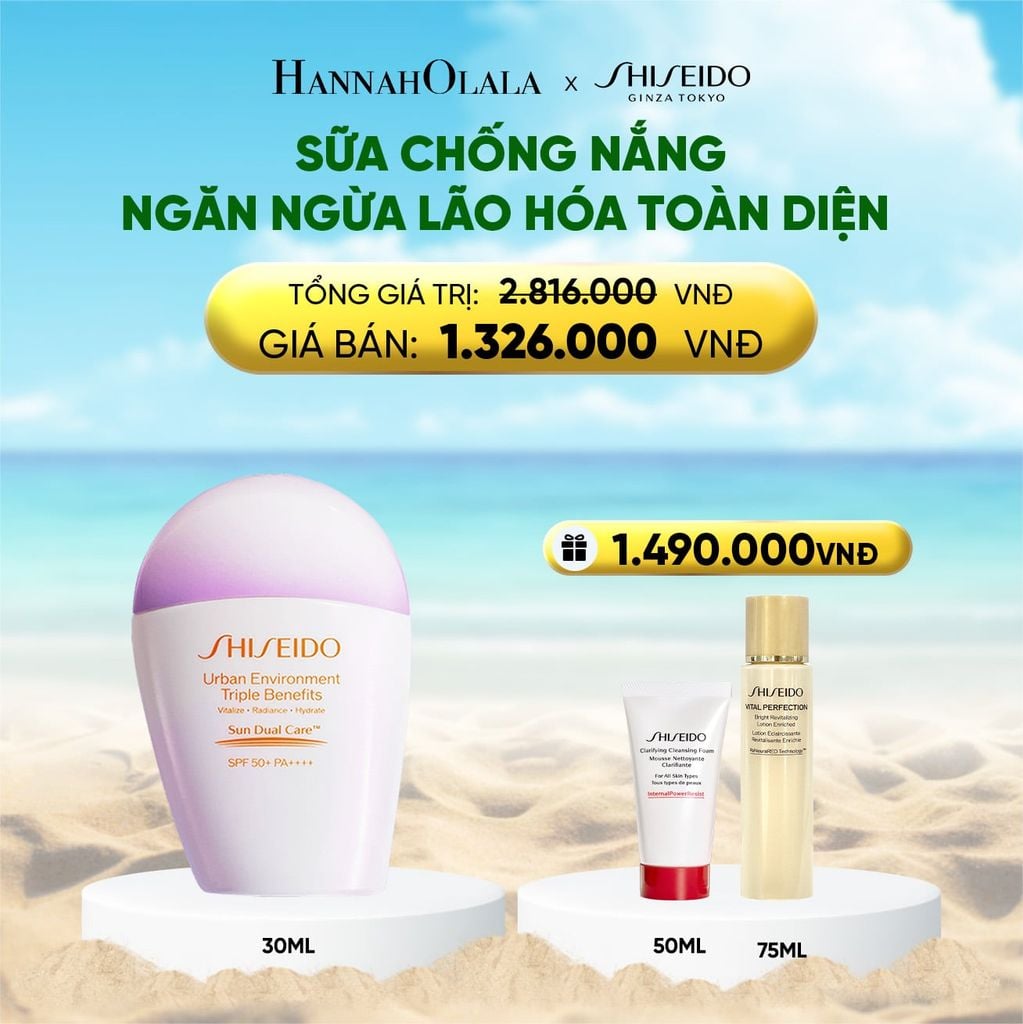  SỮA CHỐNG NẮNG DƯỠNG DA SHISEIDO GSC URBAN ENVIRONMENT TRIPLE BEAUTY SUNCARE EMULSION SPF50+ PA++++ 30ML - DEAL 13 