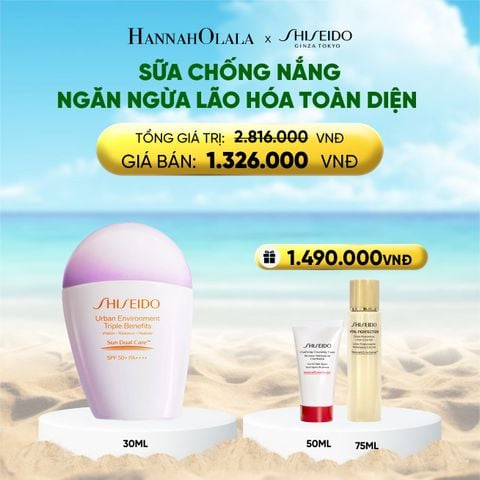  SỮA CHỐNG NẮNG DƯỠNG DA SHISEIDO GSC URBAN ENVIRONMENT TRIPLE BEAUTY SUNCARE EMULSION SPF50+ PA++++ 30ML - DEAL 13 