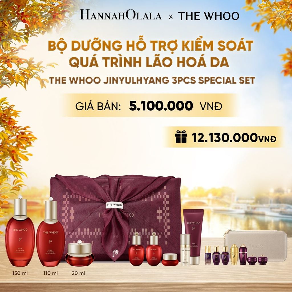  BỘ DƯỠNG HỖ TRỢ KIỂM SOÁT QUÁ TRÌNH LÃO HOÁ DA THE WHOO JINYULHYANG 3PCS SPECIAL SET - E2108 