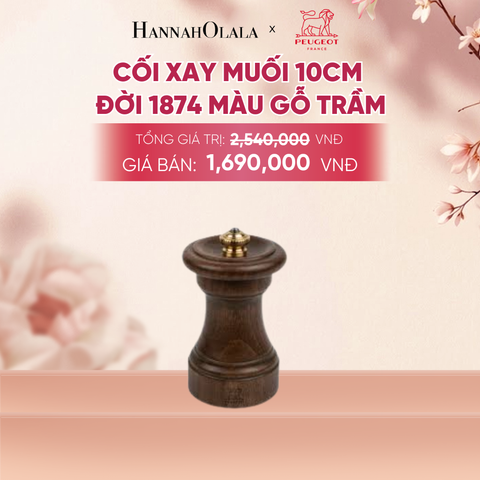  CỐI XAY MUỐI 10CM ĐỜI 1874 MÀU GỖ TRẦM - A1059 