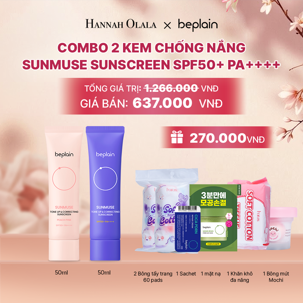 COMBO 2 KCN: BEPLAIN KEM CHỐNG NẮNG SUNMUSE SUNSCREEN 50ML BẤT KỲ - A699 