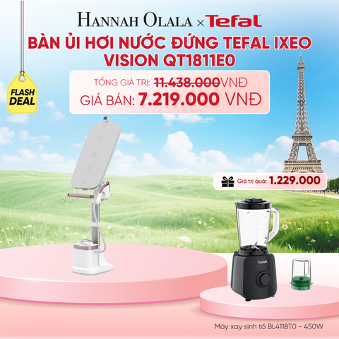  BÀN ỦI HƠI NƯỚC ĐỨNG TEFAL IXEO VISION QT1811E0, 1830009516 - B243 