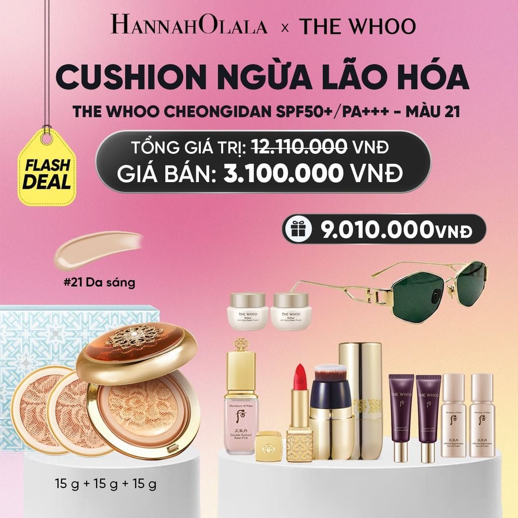  PHIÊN BẢN LỄ HỘI - CUSHION NGỪA LÃO HÓA WHOO CHEONGIDAN ESSENCE CUSHION SPF50+/PA+++ - FLASH DEAL_A194 