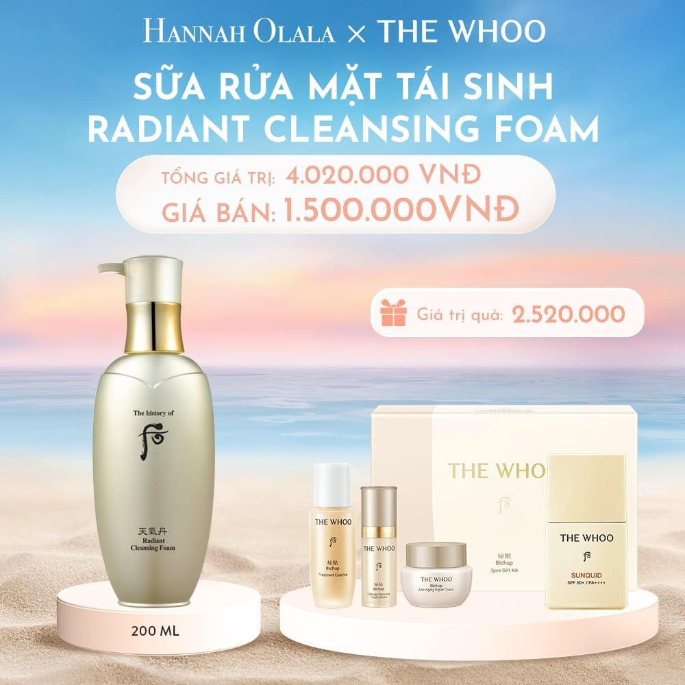  C45_DEAL 08: SỮA RỬA MẶT TÁI SINH DA WHOO CHEONGIDAN RADIANT CLEANSING FOAM 200ML 