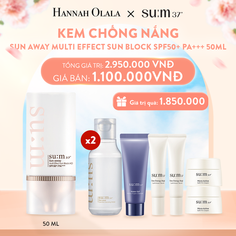  A798_DEAL29: KEM CHỐNG NẮNG SU:M37 SUN AWAY MULTI EFFECT SUN BLOCK SPF50+ PA+++ 50ML 