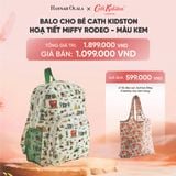  DEAL 9 : BA LÔ CHO BÉ - BALO COTTON PHỦ PVC CHỐNG THẤM NƯỚC PHONG CÁCH ANH QUỐC - MIFFY RODEO - ECRU 