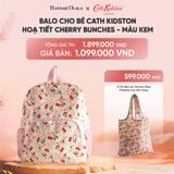  DEAL 9 : BA LÔ CHO BÉ - BALO COTTON PHỦ PVC CHỐNG THẤM NƯỚC PHONG CÁCH ANH QUỐC - MIFFY RODEO - ECRU 