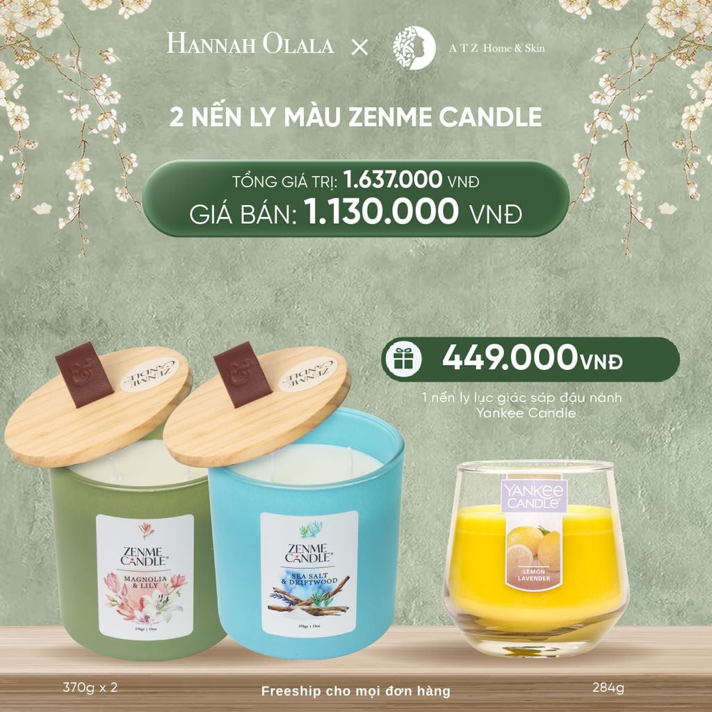  DEAL 9: MUA 2 NẾN LY MÀU ZENME CANDLE 370G 