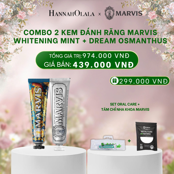  DEAL 2: COMBO 2 KEM ĐÁNH RĂNG MARVIS 75ML/85ML - LÀM SẠCH RĂNG, GIỮ HƠI THỞ THƠM MÁT 