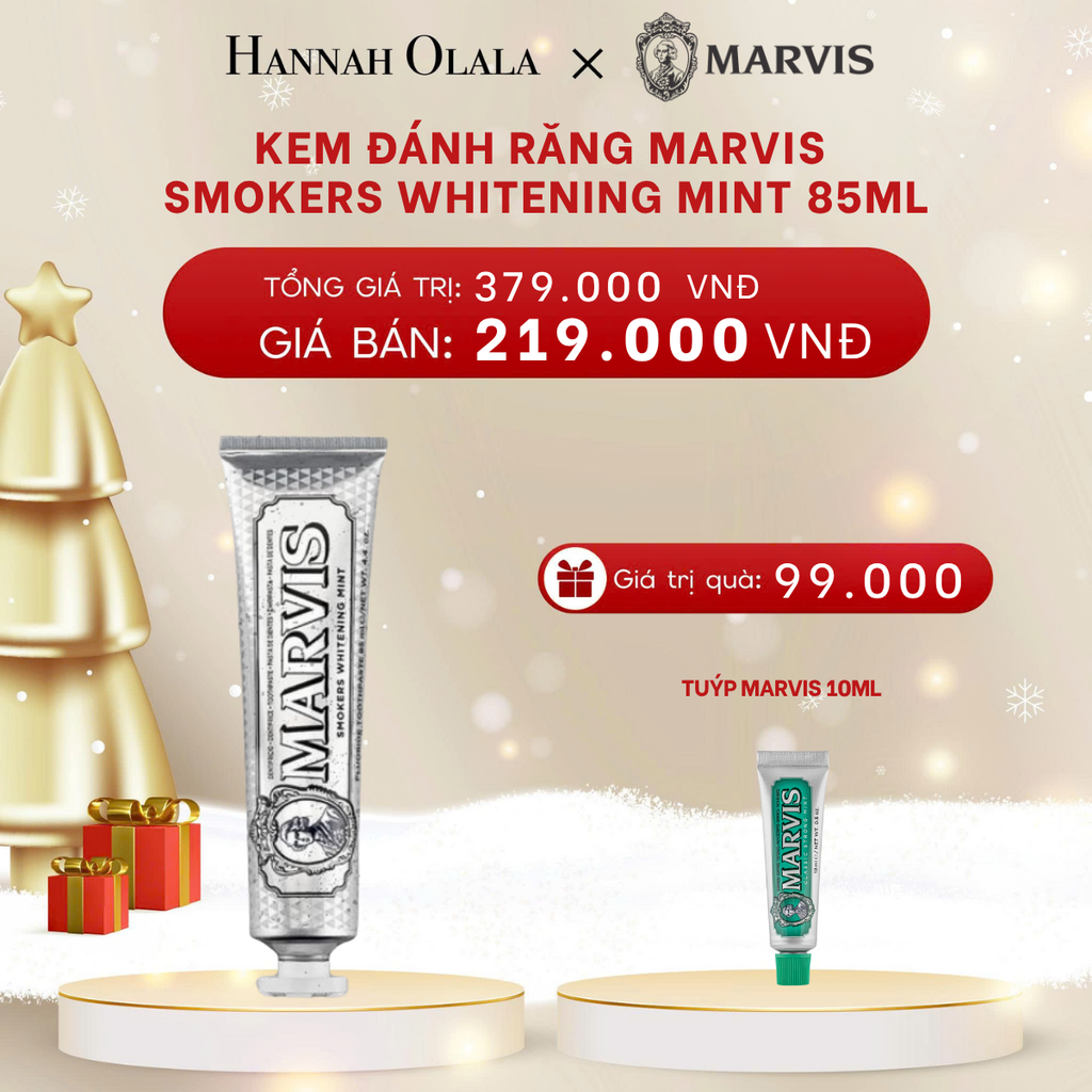  A1198_DEAL 3: KEM ĐÁNH RĂNG MARVIS TUÝP FULLSIZE 75/85ML TRẮNG RĂNG THƠM MIỆNG 