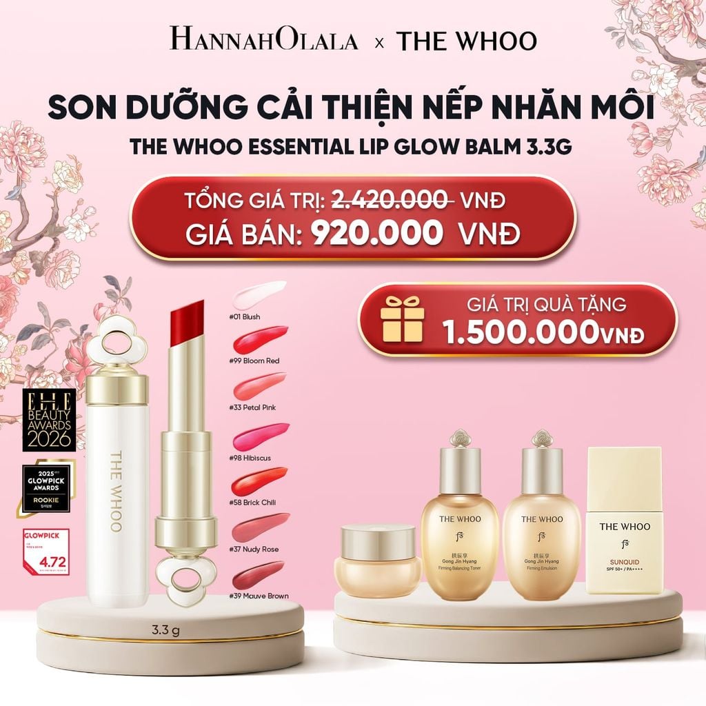  SON DƯỠNG CẢI THIỆN NẾP NHĂN MÔI THE WHOO ESSENTIAL LIP GLOW BALM 
