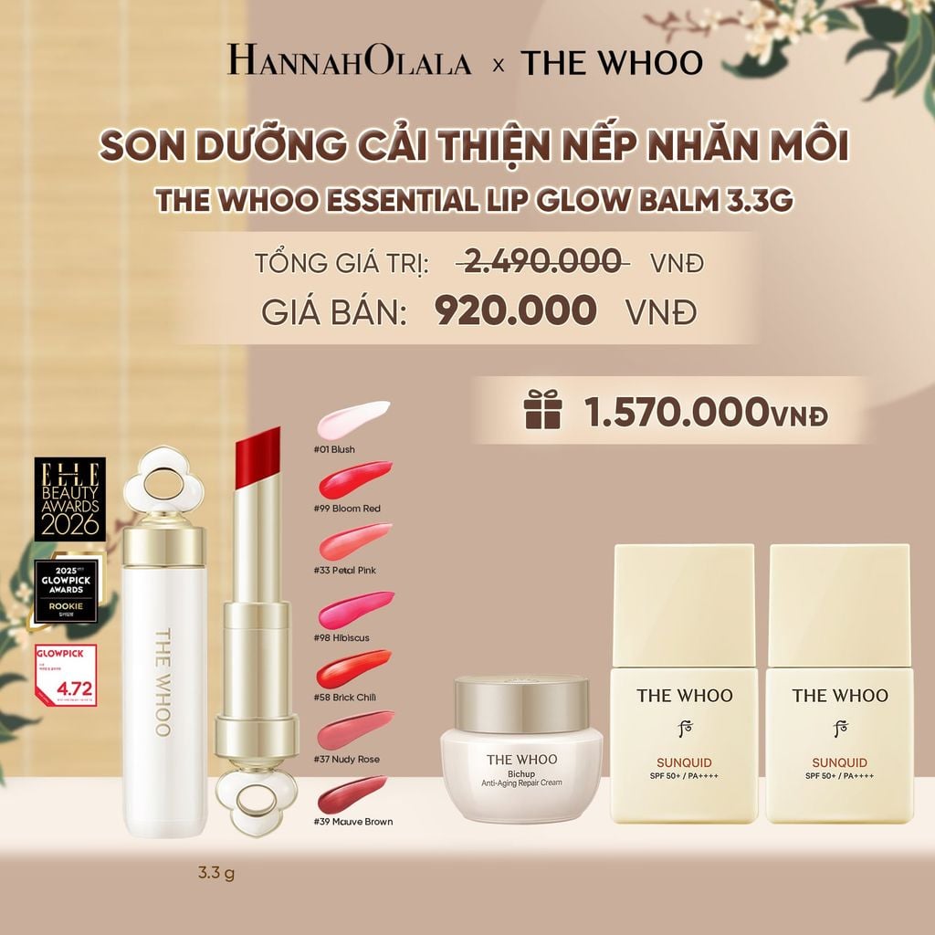  SON DƯỠNG CẢI THIỆN NẾP NHĂN MÔI THE WHOO ESSENTIAL LIP GLOW BALM - A118 