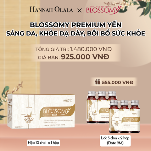  MUA 01 HỘP 10 THỰC PHẨM BẢO VỆ SỨC KHỎE BLOSSOMY PREMIUM TỔ YẾN (MÀU VÀNG) - TẶNG 02 LỐC 3 THỰC PHẨM BẢO VỆ SỨC KHỎE BLOSSOMY PREMIUM TỔ YẾN (MÀU VÀNG -LỐC 3 DATE 9 THÁNG) 