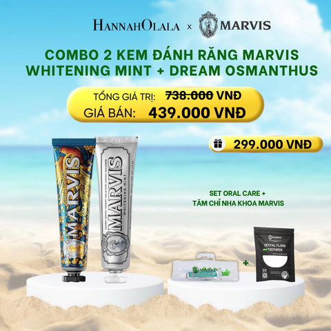  DEAL 2: COMBO 2 KEM ĐÁNH RĂNG MARVIS 75ML/85ML - LÀM SẠCH RĂNG, GIỮ HƠI THỞ THƠM MÁT 
