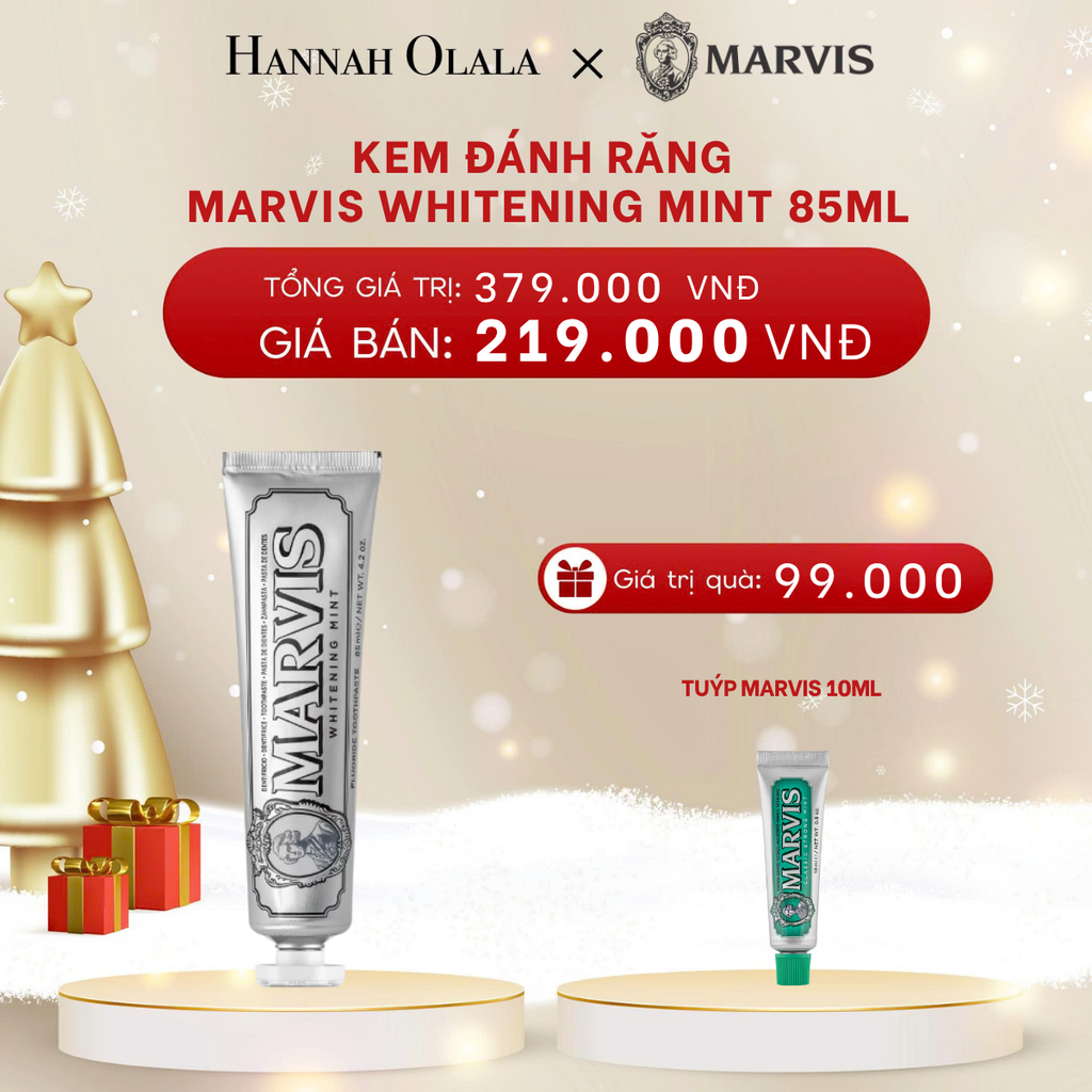  A1198_DEAL 3: KEM ĐÁNH RĂNG MARVIS TUÝP FULLSIZE 75/85ML TRẮNG RĂNG THƠM MIỆNG 
