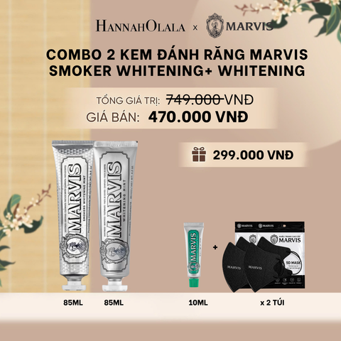  COMBO 2 KEM ĐÁNH RĂNG MARVIS 75ML/85ML - LÀM SẠCH RĂNG, GIỮ HƠI THỞ THƠM MÁT - A1714 