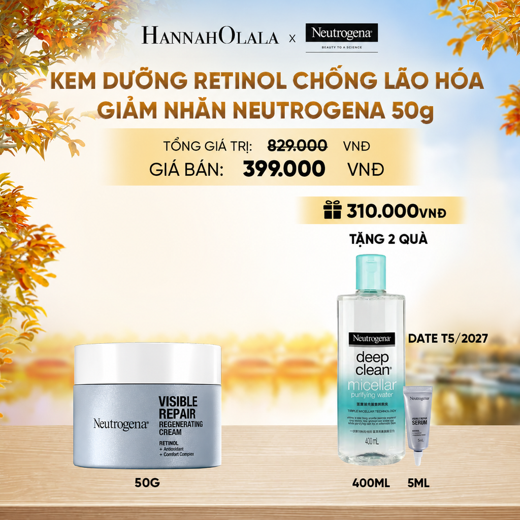  KEM DƯỠNG RETINOL CHỐNG LÃO HÓA GIẢM NHĂN NEUTROGENA VISIBLE REPAIR REGENERATING 50G - E876 