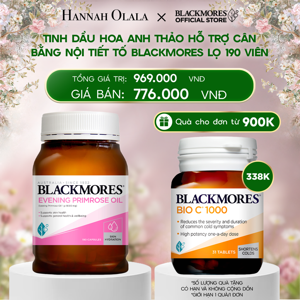  DEAL 2: TINH DẦU HOA ANH THẢO HỖ TRỢ CÂN BẰNG NỘI TIẾT TỐ BLACKMORES EVENING PRIMROSE OIL LỌ 190 VIÊN 