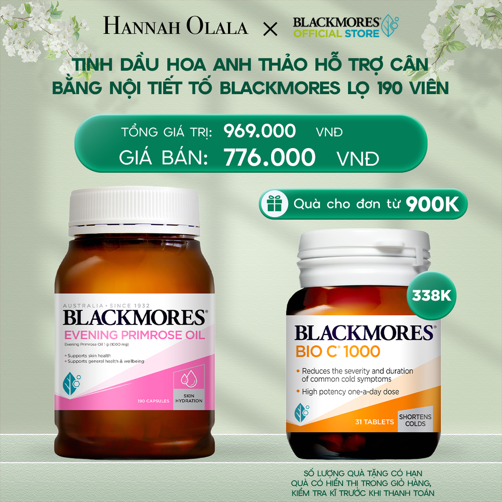  DEAL 2: TINH DẦU HOA ANH THẢO HỖ TRỢ CÂN BẰNG NỘI TIẾT TỐ BLACKMORES EVENING PRIMROSE OIL LỌ 190 VIÊN 
