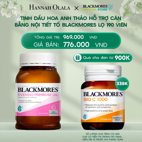  DEAL 2: TINH DẦU HOA ANH THẢO HỖ TRỢ CÂN BẰNG NỘI TIẾT TỐ BLACKMORES EVENING PRIMROSE OIL LỌ 190 VIÊN 