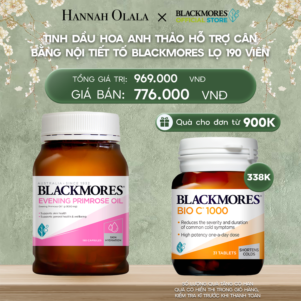 DEAL 2: TINH DẦU HOA ANH THẢO HỖ TRỢ CÂN BẰNG NỘI TIẾT TỐ BLACKMORES EVENING PRIMROSE OIL LỌ 190 VIÊN 