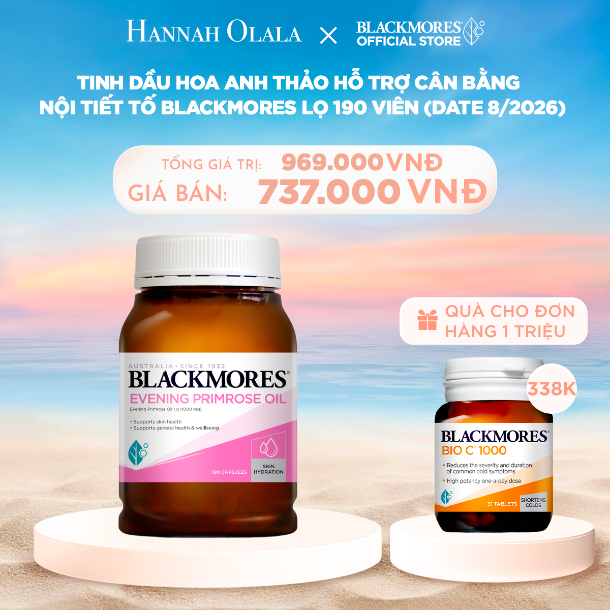  C665_DEAL 2: TINH DẦU HOA ANH THẢO HỖ TRỢ CÂN BẰNG NỘI TIẾT TỐ BLACKMORES EVENING PRIMROSE OIL LỌ 190 VIÊN (DATE 8/2026) 